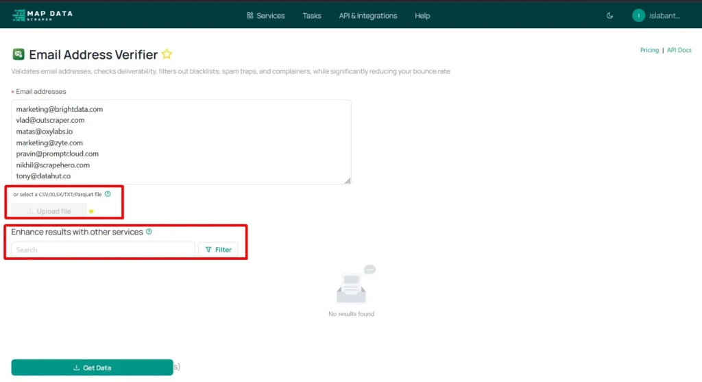 Enhance Email Address Verifier
