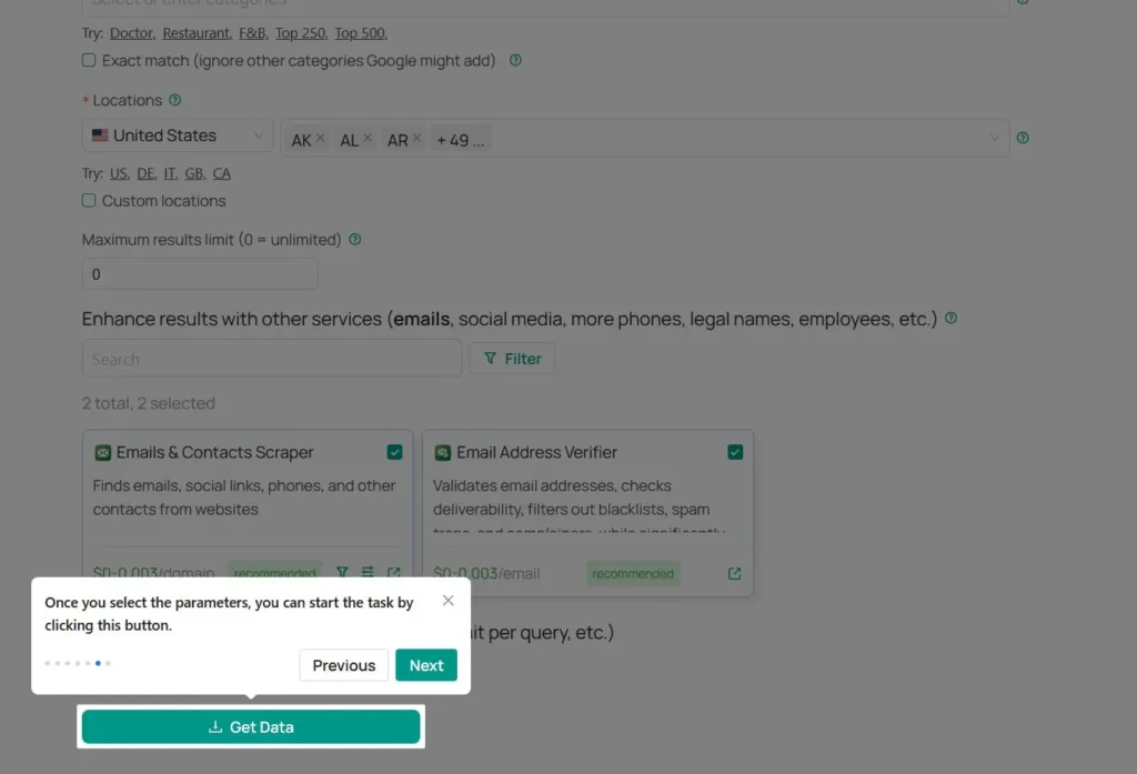 MapDataScraper Download Data