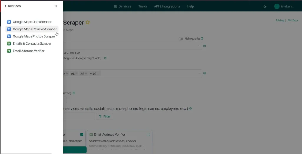 Google Maps Reviews Scraper Dashboard
