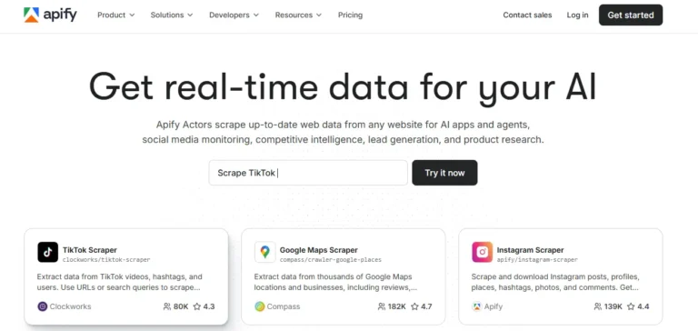 Apify a powerful web scraping tool that is used by businesses for large scale scraping